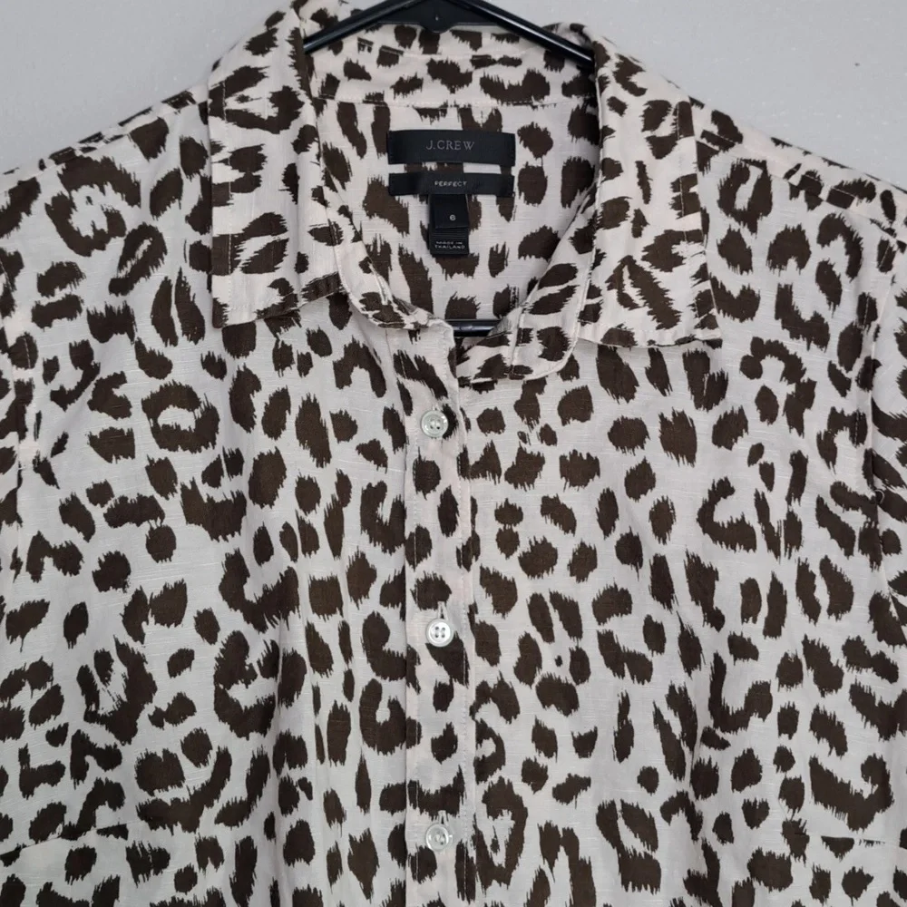 J. Crew Leopard Print Button Down Shirt - Black and White - Picture 6 of 16